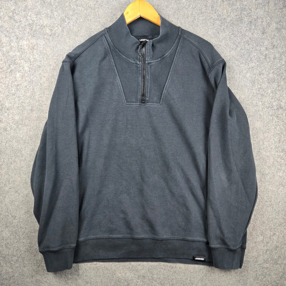Legends 1/4 Zip Pullover Mens XL Black Sweatshirt Mock Neck Athleisure Tech